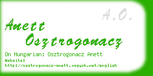 anett osztrogonacz business card